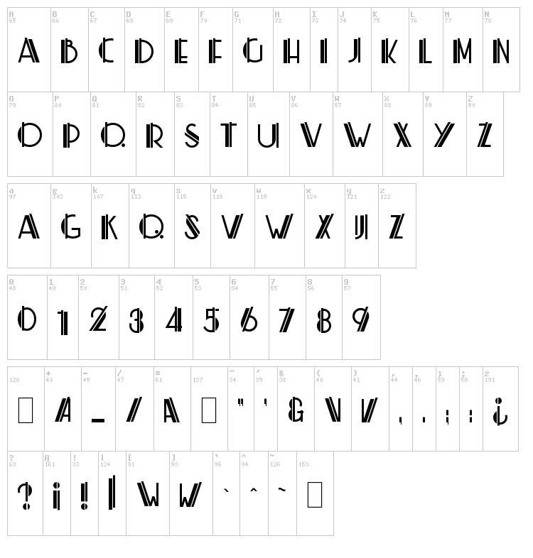 ML ZigZag KK font map
